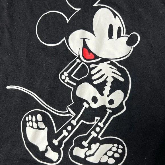 Disney Boys Black Mickey Mouse Halloween Long Sleeve T-Shirt Skeleton Sh… - Picture 5 of 8